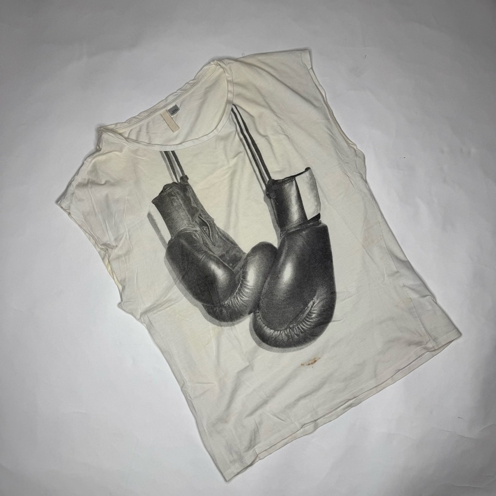 H&M Men's White Graphic T-Shirt